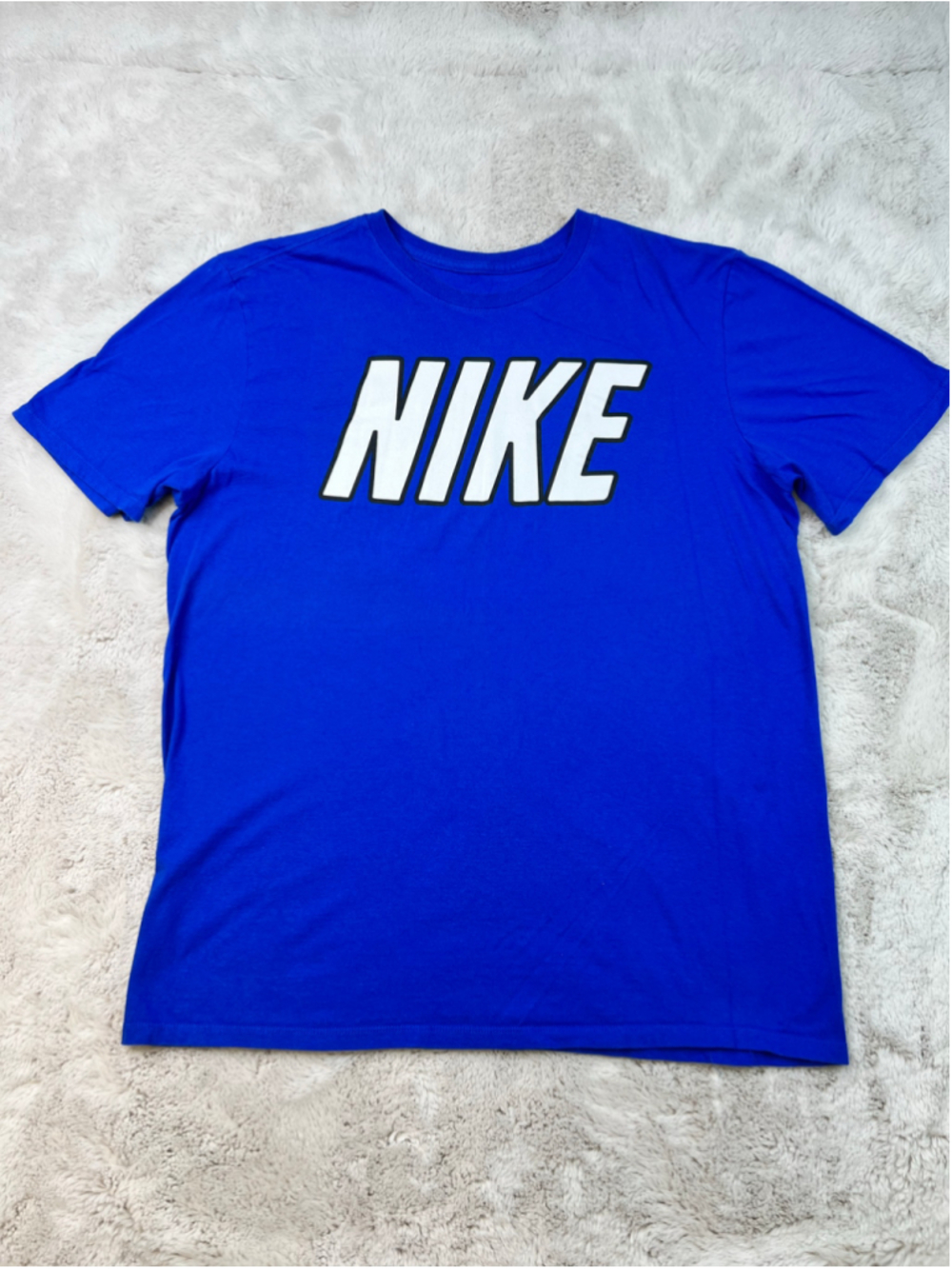 Nike Short Sleeve Graphic Tshirt Blue Teen Youth Size Large Spellout